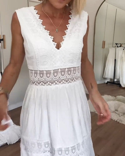 Selly - Elegantes Kleid für Damen mit V-Ausschnitt