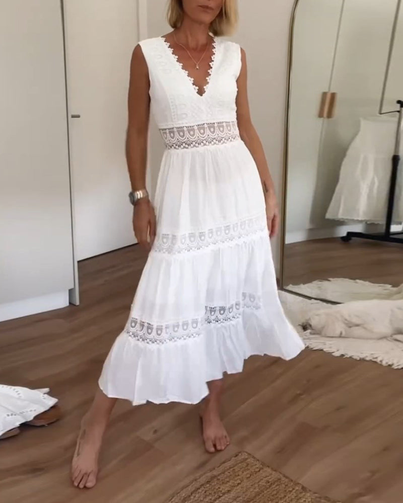 Selly - Elegantes Kleid für Damen mit V-Ausschnitt