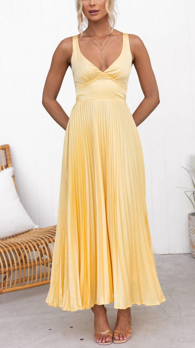 Aby - Sommerliches V-Ausschnitt Maxikleid